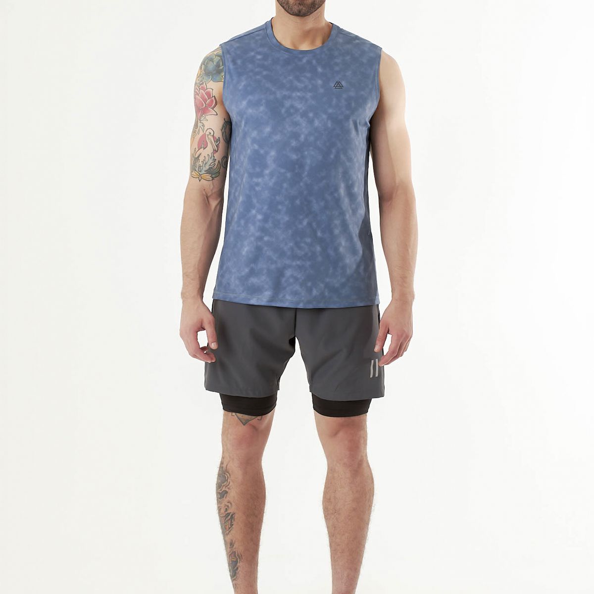 BELIFE - Camiseta sublimada manga sisa azul para hombre