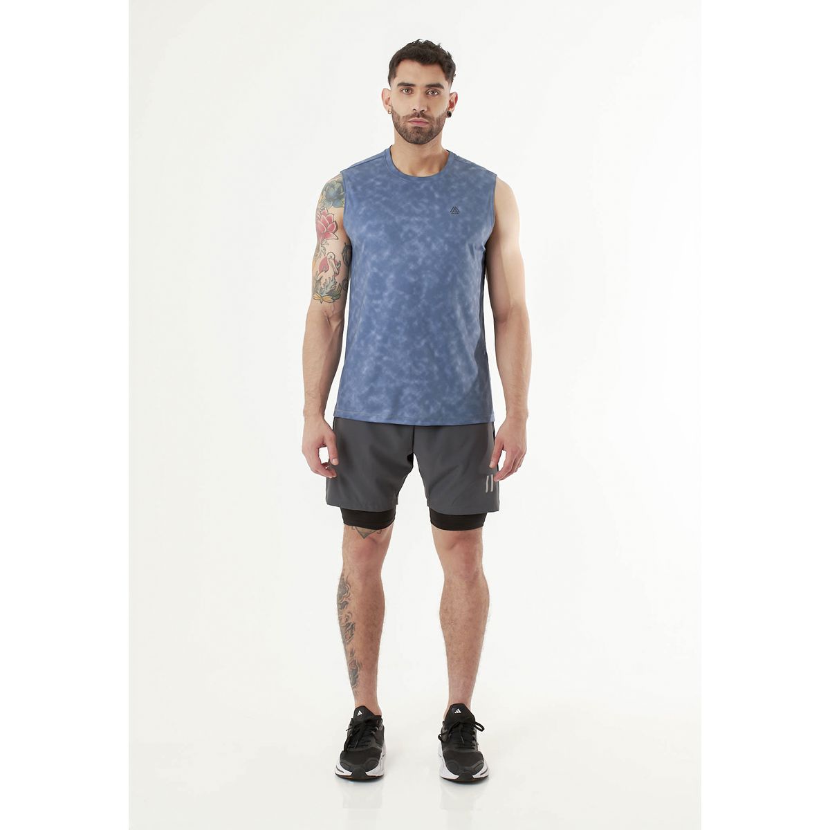 BELIFE - Camiseta sublimada manga sisa azul para hombre