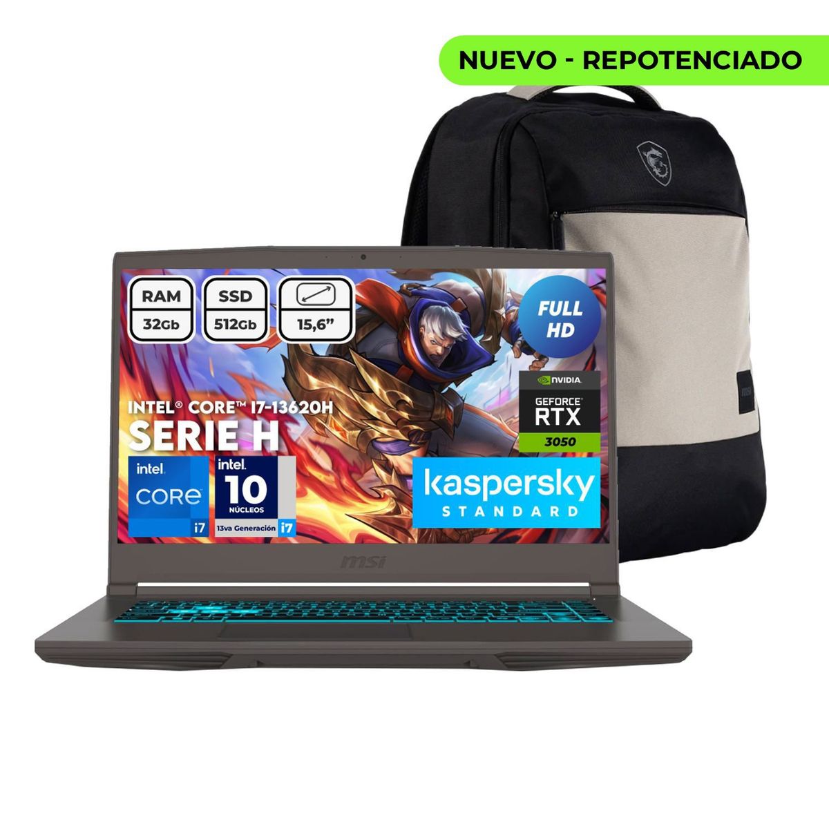 MSI - Portátil Gamer Msi Thin 15 Intel Core I7 13620h Ram 32gb Ssd 512gb Rtx 3050