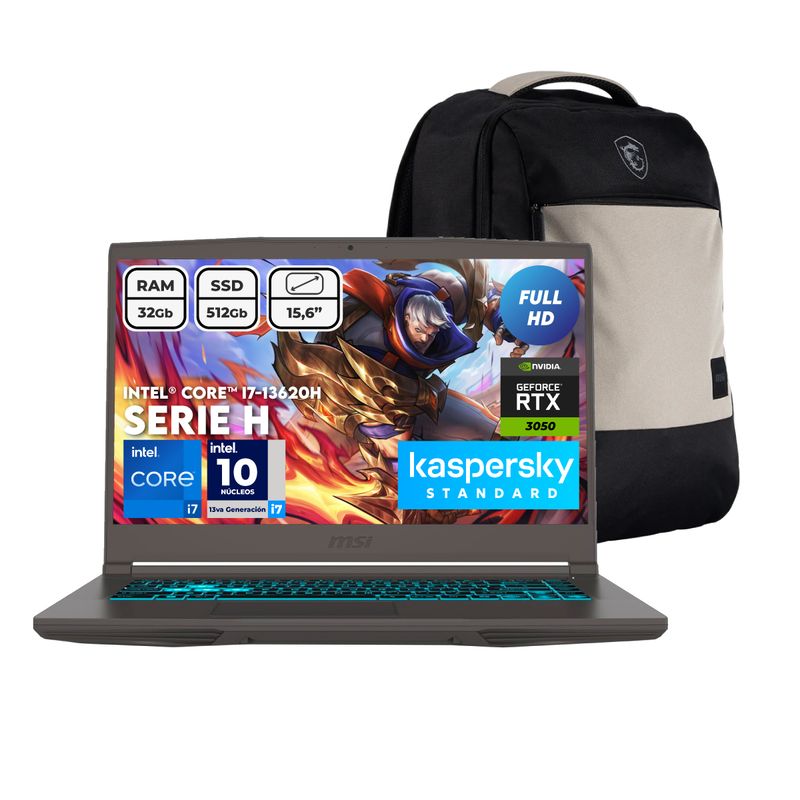 MSI - Portátil Gamer Msi Intel Core I7 13620h Ram 32gb Ssd 512gb Rtx 3050