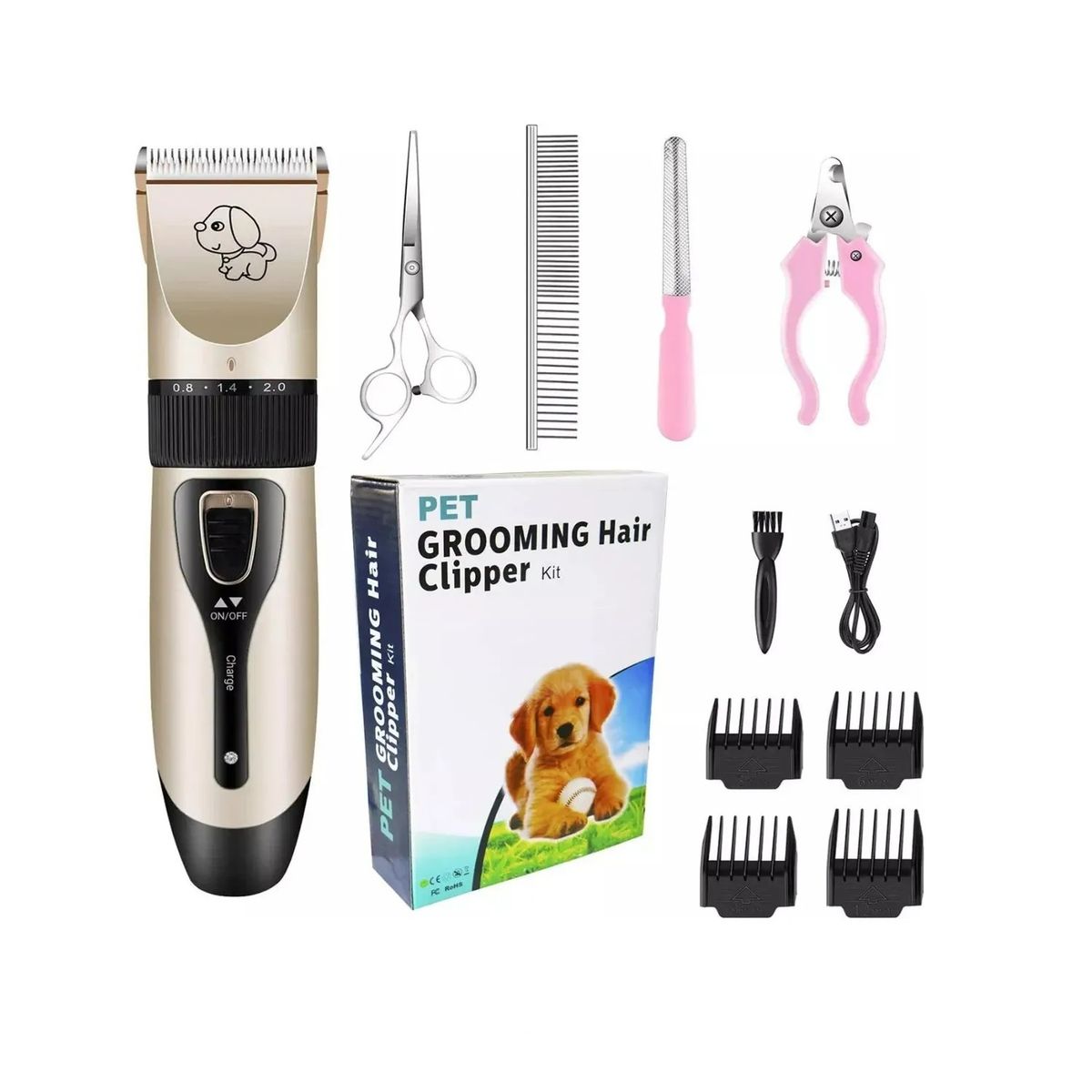 GENERICO - Maquina De Peluquería Canina Kit Mascotas Inalámbrica Full