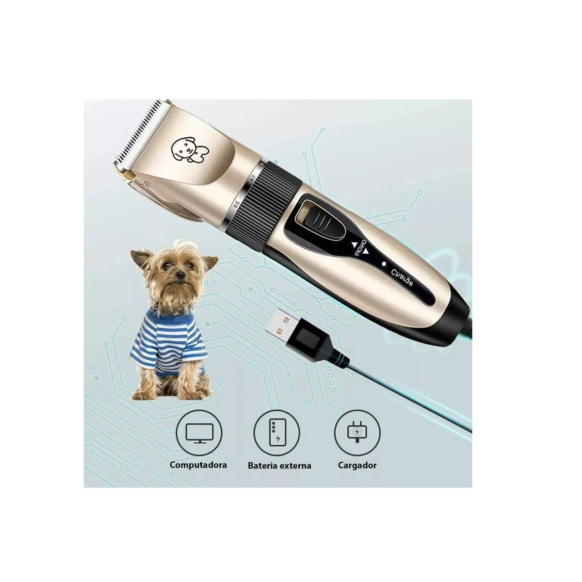 GENERICO - Maquina De Peluquería Canina Kit Mascotas Inalámbrica Full