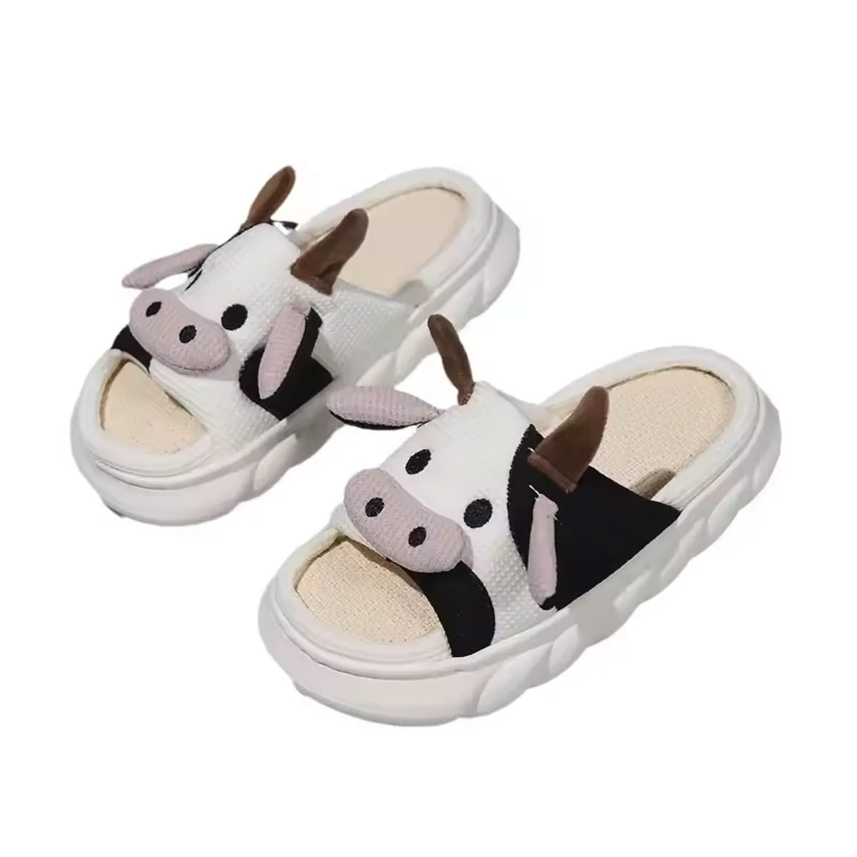 GENERICO - Pantuflas Sandalias de lino y algodón diseños animados antideslizantes