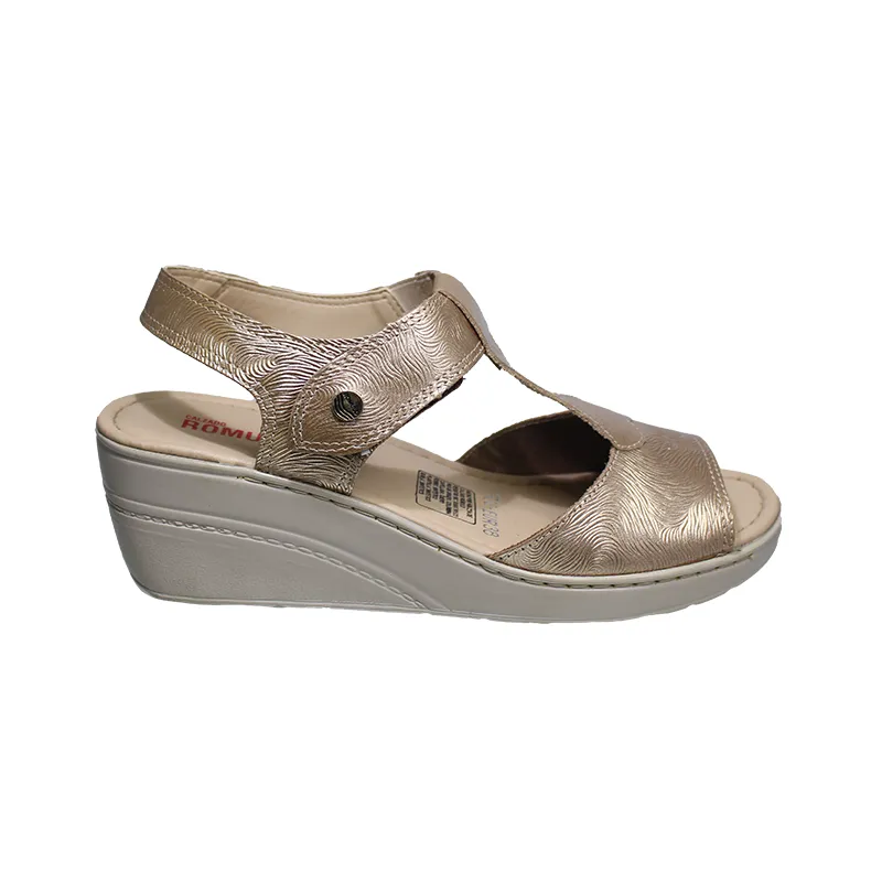 ROMULO - Sandalia Romulo Para Mujer Ajuste Velcro Tacon Corrido