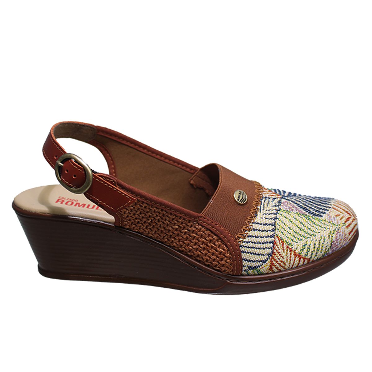 ROMULO - Romulo Sandalia Multicolor Para Dama Tacón Playero