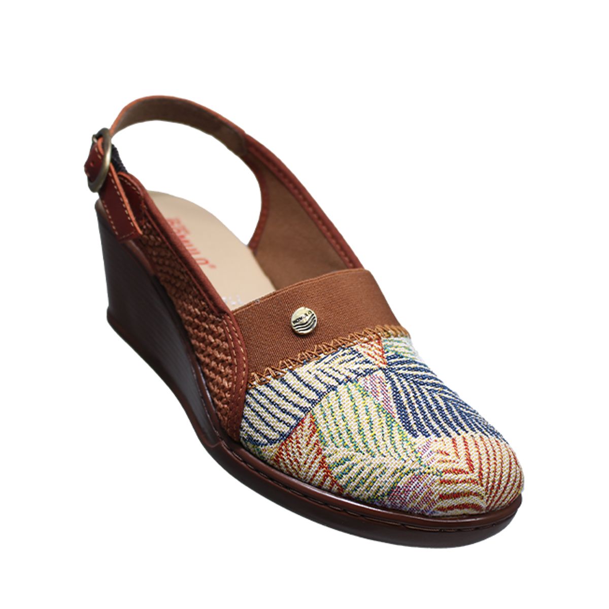 ROMULO - Romulo Sandalia Multicolor Para Dama Tacón Playero