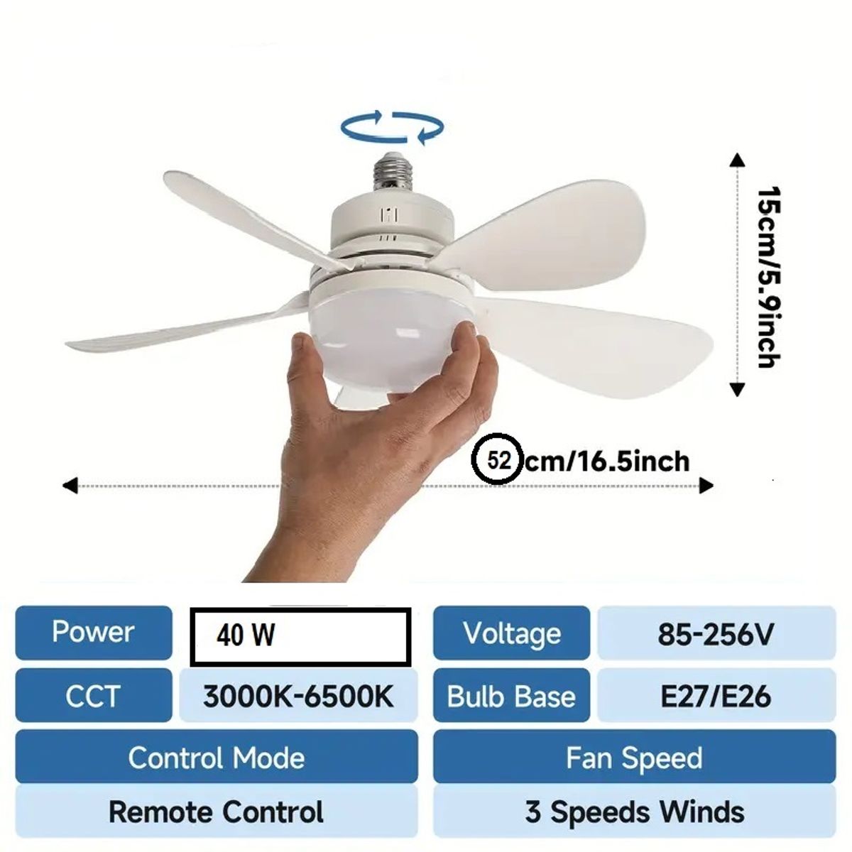 MERCURY - Ventilador Lampara Techo Control Remoto Mercury