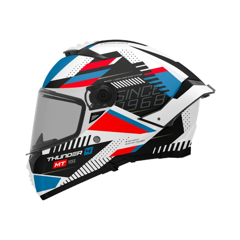 MT HELMETS - CASCO MT THUNDER 4 CERTIFICADO ECE2206 LUMINENCE BRILLO AZUL