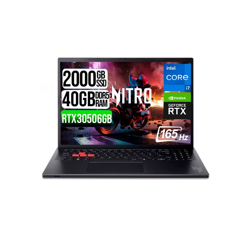 ACER - PORTATIL ACER NITRO LITE  INTEL I7-13620H RTX 3050 6GB SSD 2TB RAM 40GB 16" FHD 165Hz