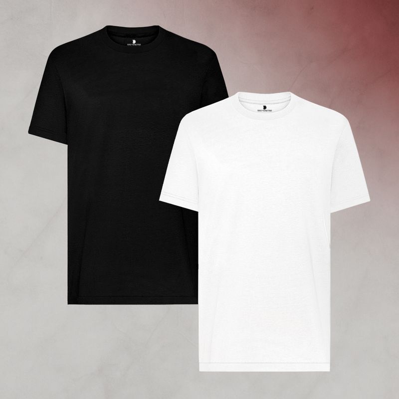 HOGARETO - Set x 2 Camisetas Básicas Hombre Tito Venettio Algodon Pima Peruano