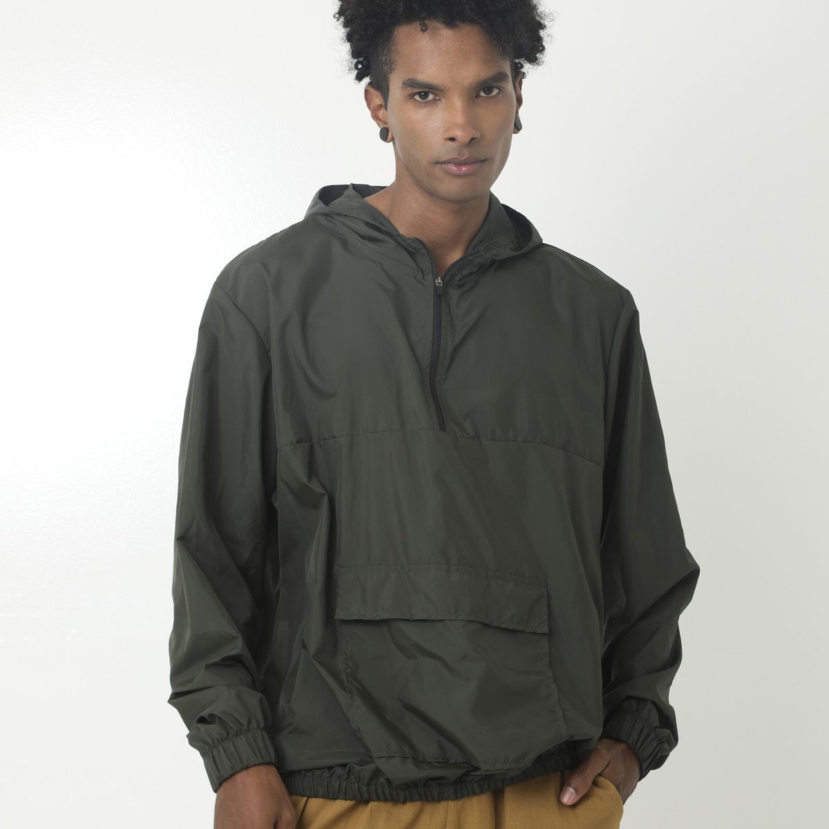 BELIFE - Chaqueta verde militar para hombre