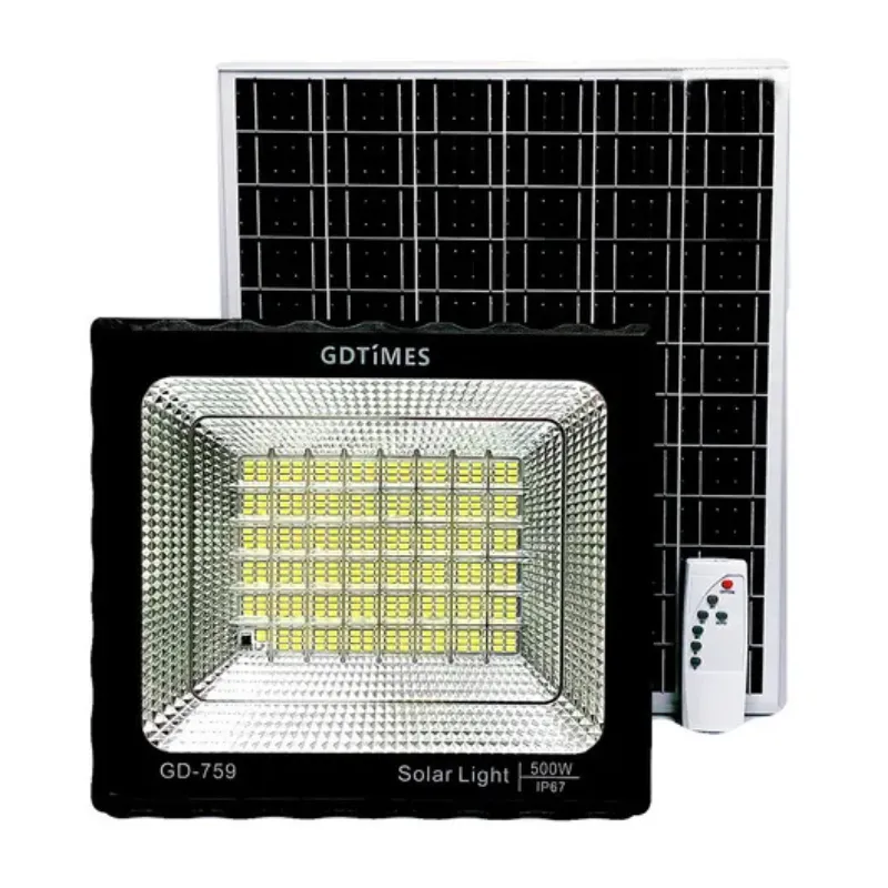 GENERICO - Lampara Exterior Reflector 500w Con Panel Solar Y Control Remoto