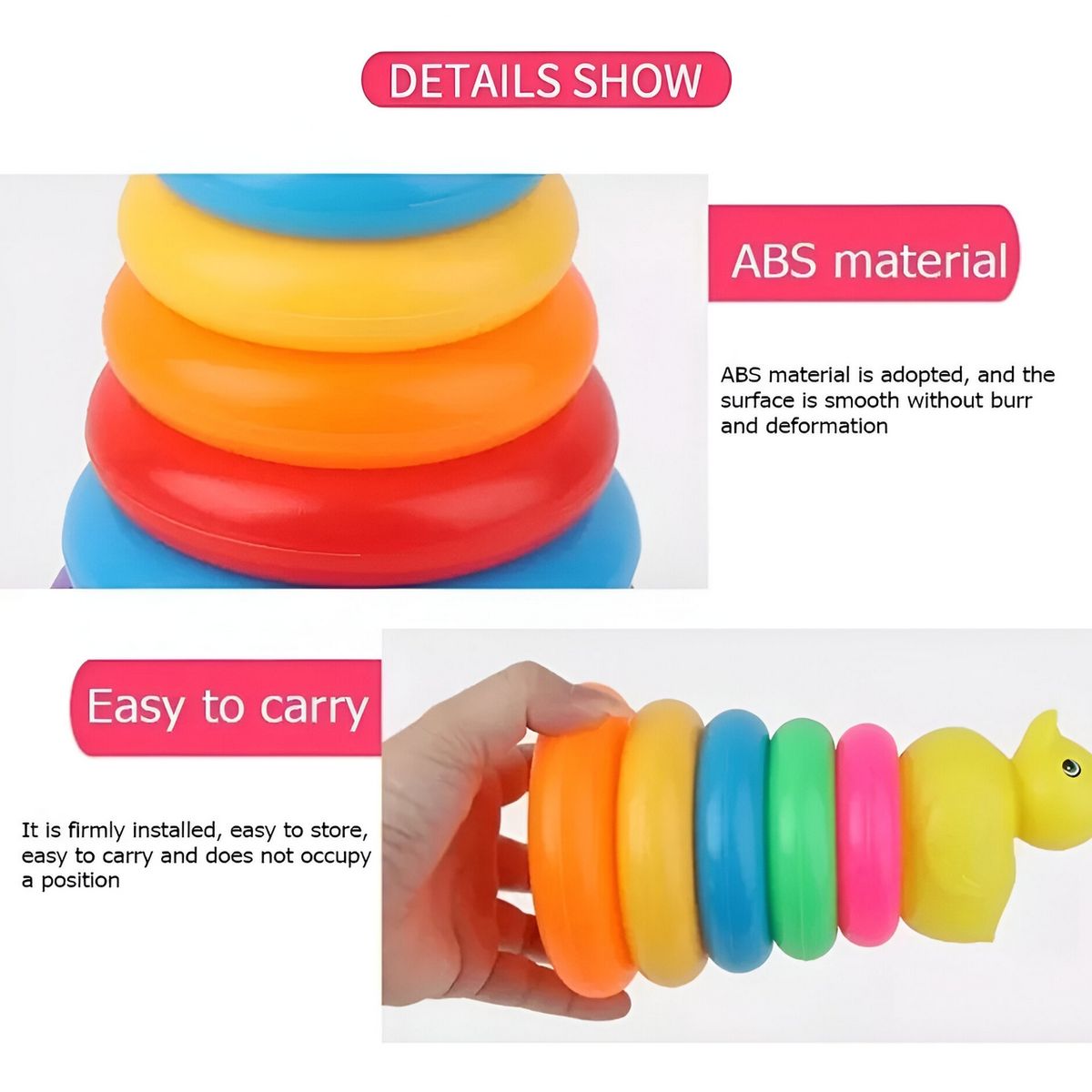 GENERICO - Juego Torre Aros Encastre Pato Cuac Motricidad De Bebe