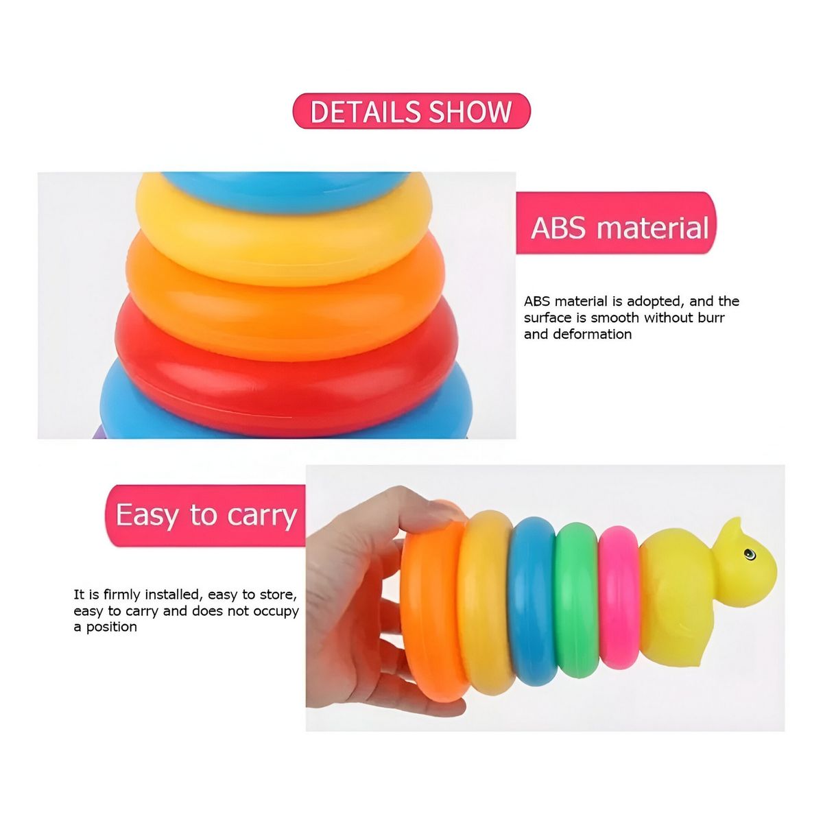 GENERICO - Juego Torre Aros Encastre Pato Cuac Motricidad De Bebe