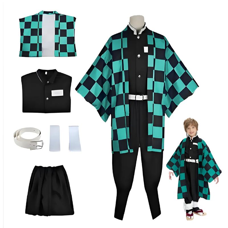 GENERICO - Disfraz Demon Slayer Niños Cosplay Kimono Costume