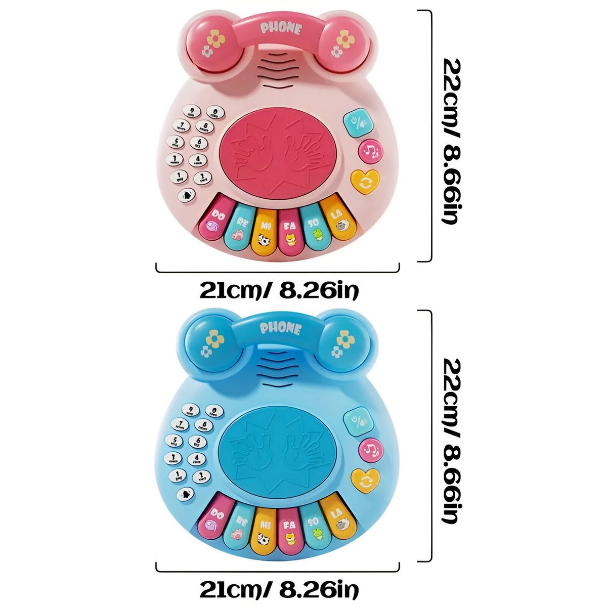 GENERICO - Piano Telefono Numeros Bebe Interactivo Juguete + Baterias