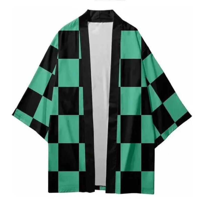 GENERICO - Kimono Capa Tanjiro Nezuko Demon Slayer Kimetsu Cosplay