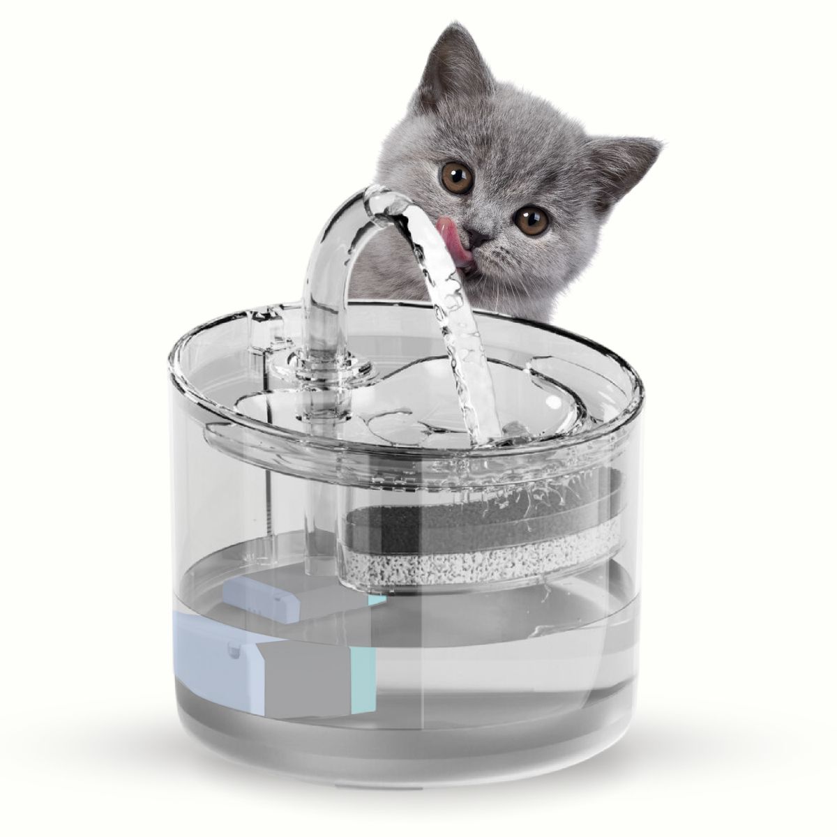 GENERICO - Fuente Agua Para Mascotas Silencioso Automático Transparente