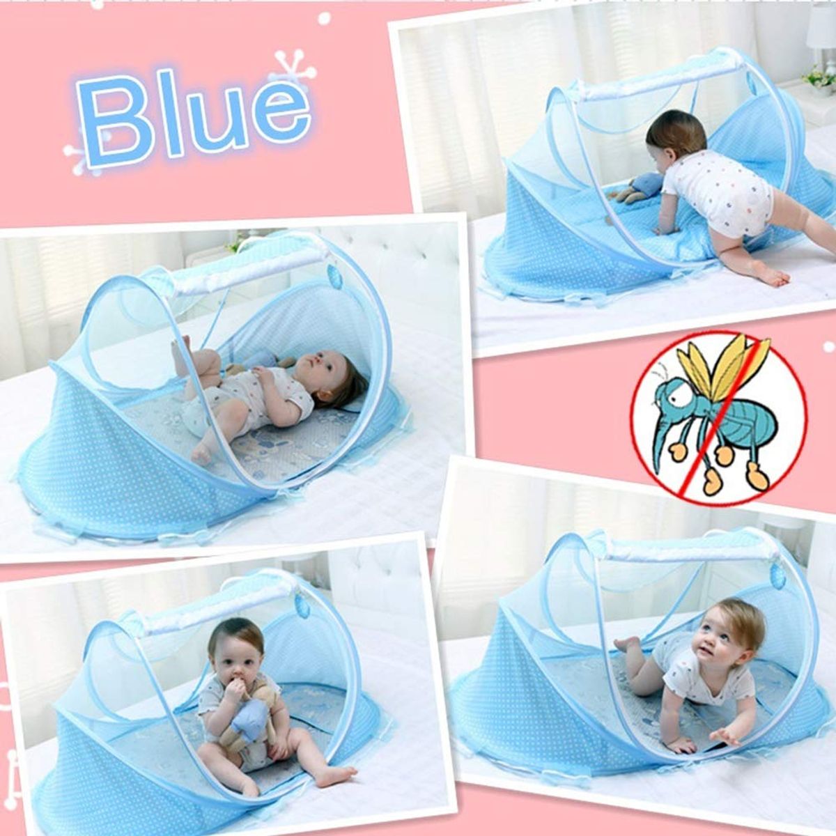 LANZURY IMPORTACIONES - CUNA MOSQUITERO PARA BEBE - AZUL