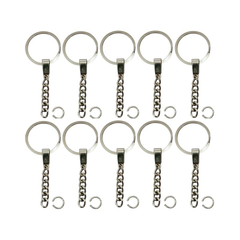 GENERICO - 10 Argollas Para Llavero De 3,0 Cm Herraje Metálico