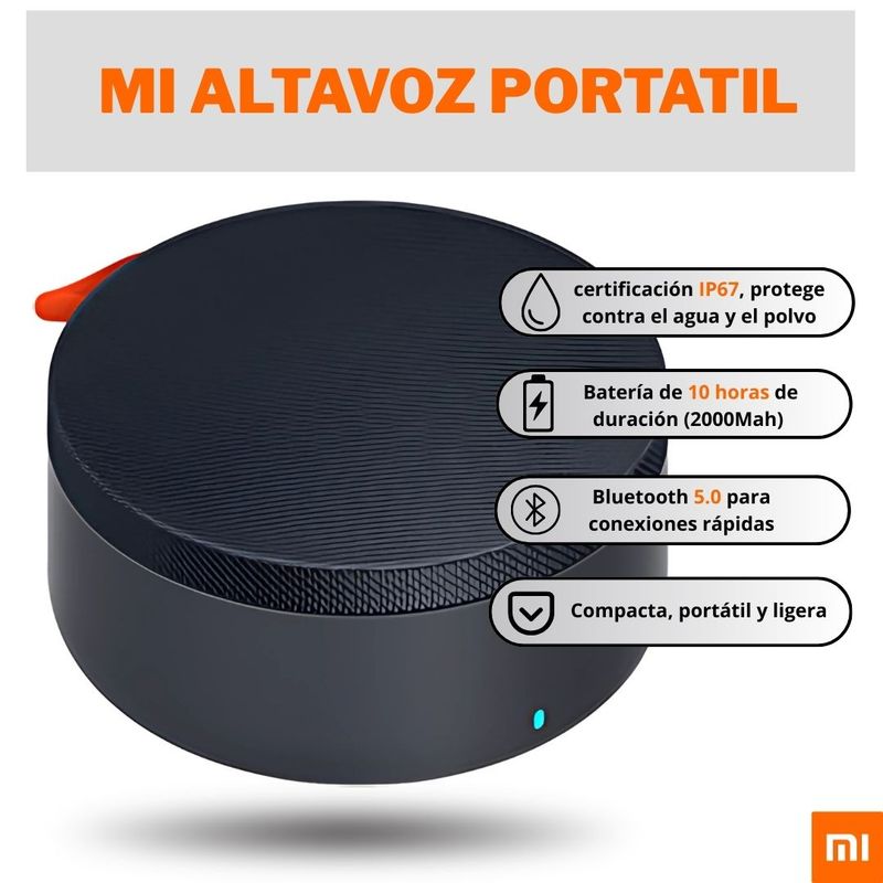 XIAOMI - Mi Altavoz Bluetooth Portatil De Xiaomi - Negro