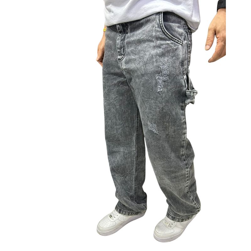 RAMBED - Jean Loose Fit Hombre Moda Urbana Negro Vintage Five Forty