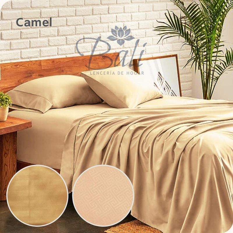 BALI - Sabanas Cama King Camel Calidad Premium