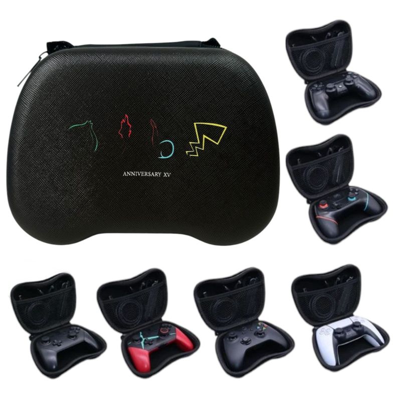 GENERICO - Estuche Funda De Controles Para Ps4 Ps5 Xbox Switch Negro Logo