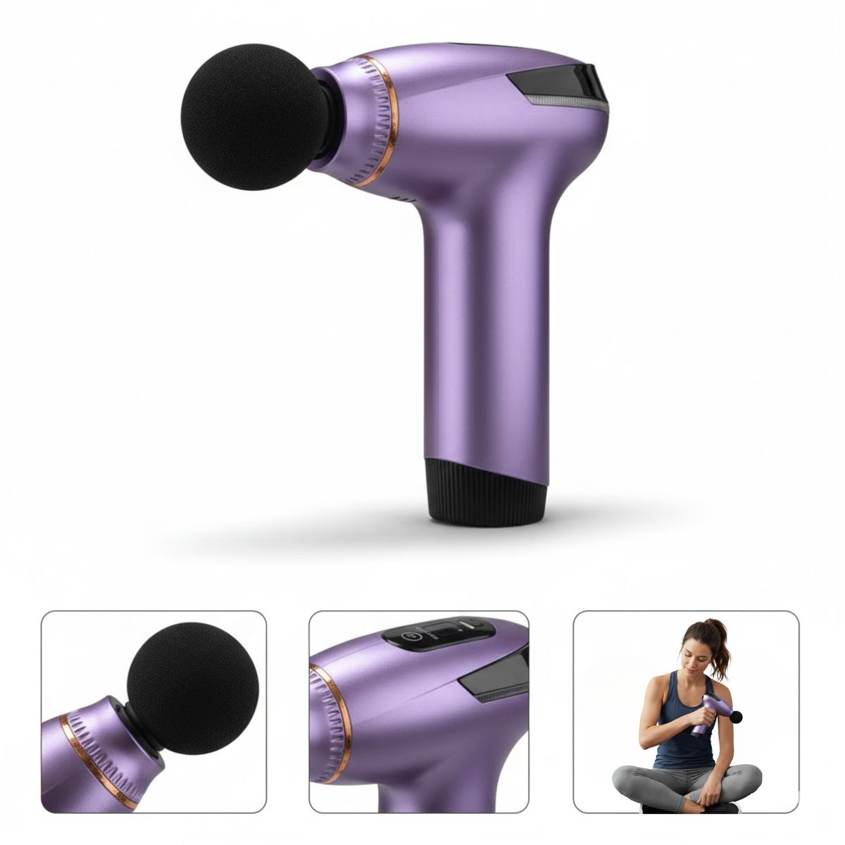 GENERICO - Pistola Masajeador Muscular Eléctrica Cinco Velocidades M