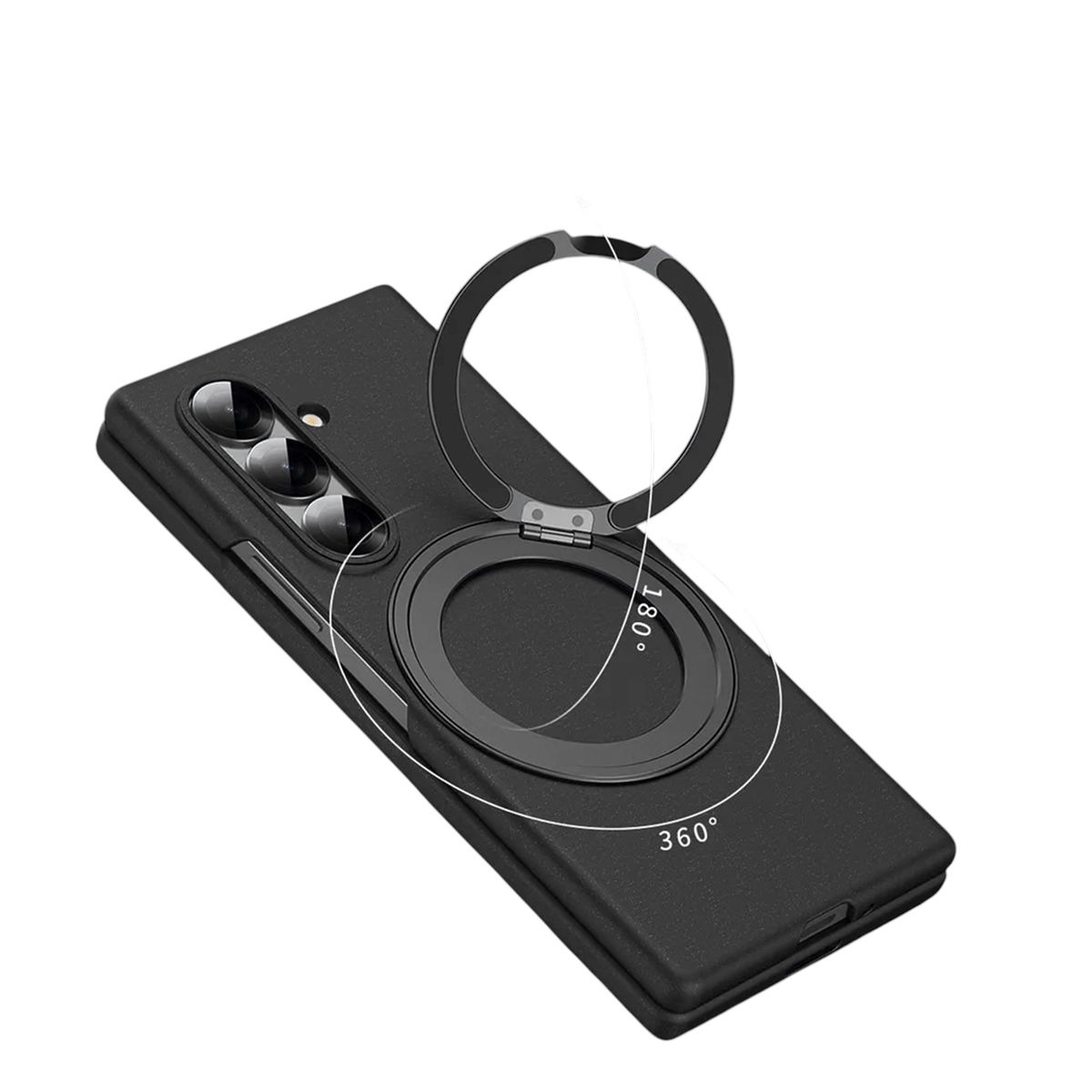 GENERICO - Funda Con Aro Soporte 360° Compatible Samsung Galaxy Z Fold 5 Negro