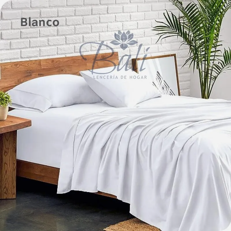 BALI - Sabanas Cama Doble Blanco Calidad Premium