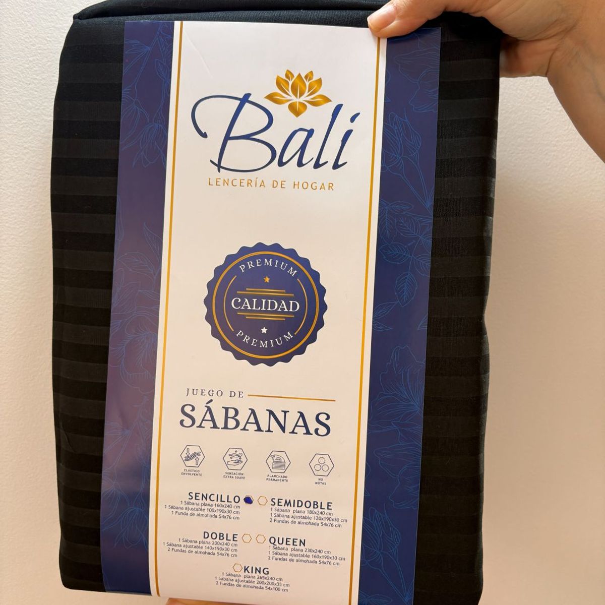 BALI - Sabanas Cama Doble Negro Calidad Premium