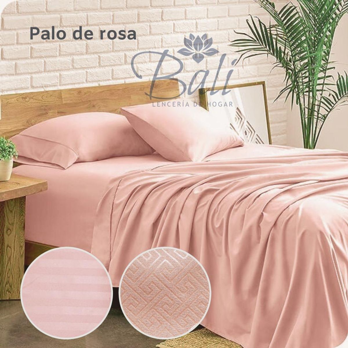 BALI - Sabanas Cama Sencilla Palo de Rosa  Calidad Premium