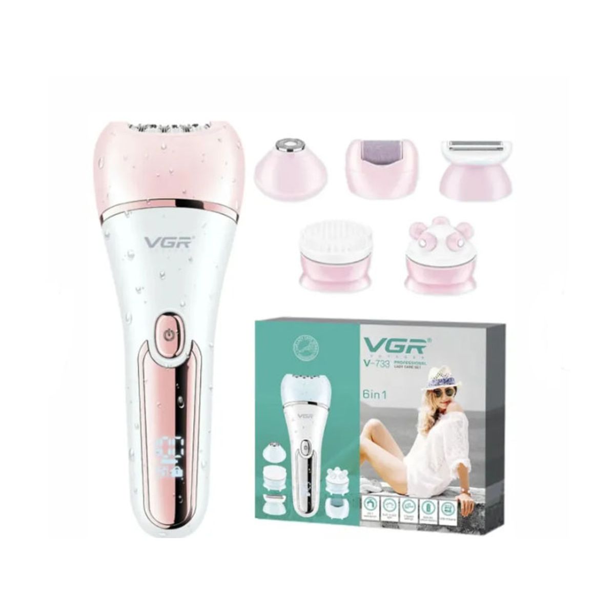 VGR - DEPILADORA PARA MUJER VGR 6 EN 1