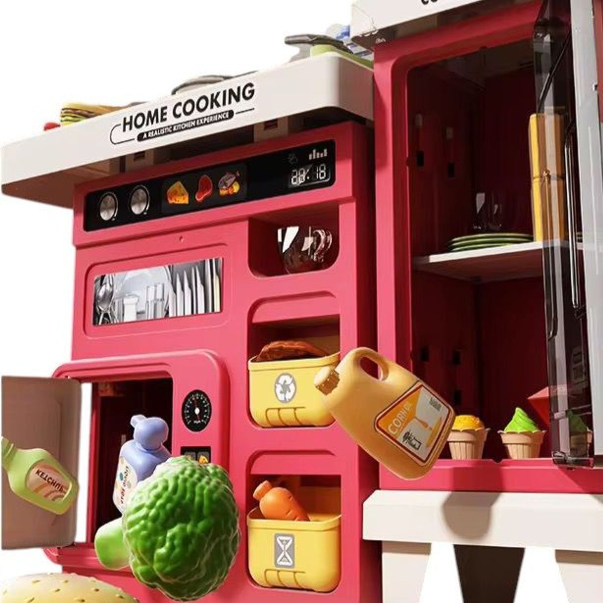 GENERICO - Cocina Didáctica Home Cooking Con Gabinete Y Accesorios