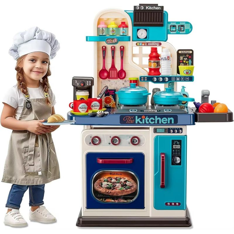 GENERICO - Juego De Cocina Little Chef Para Niñas Azul Nuevo