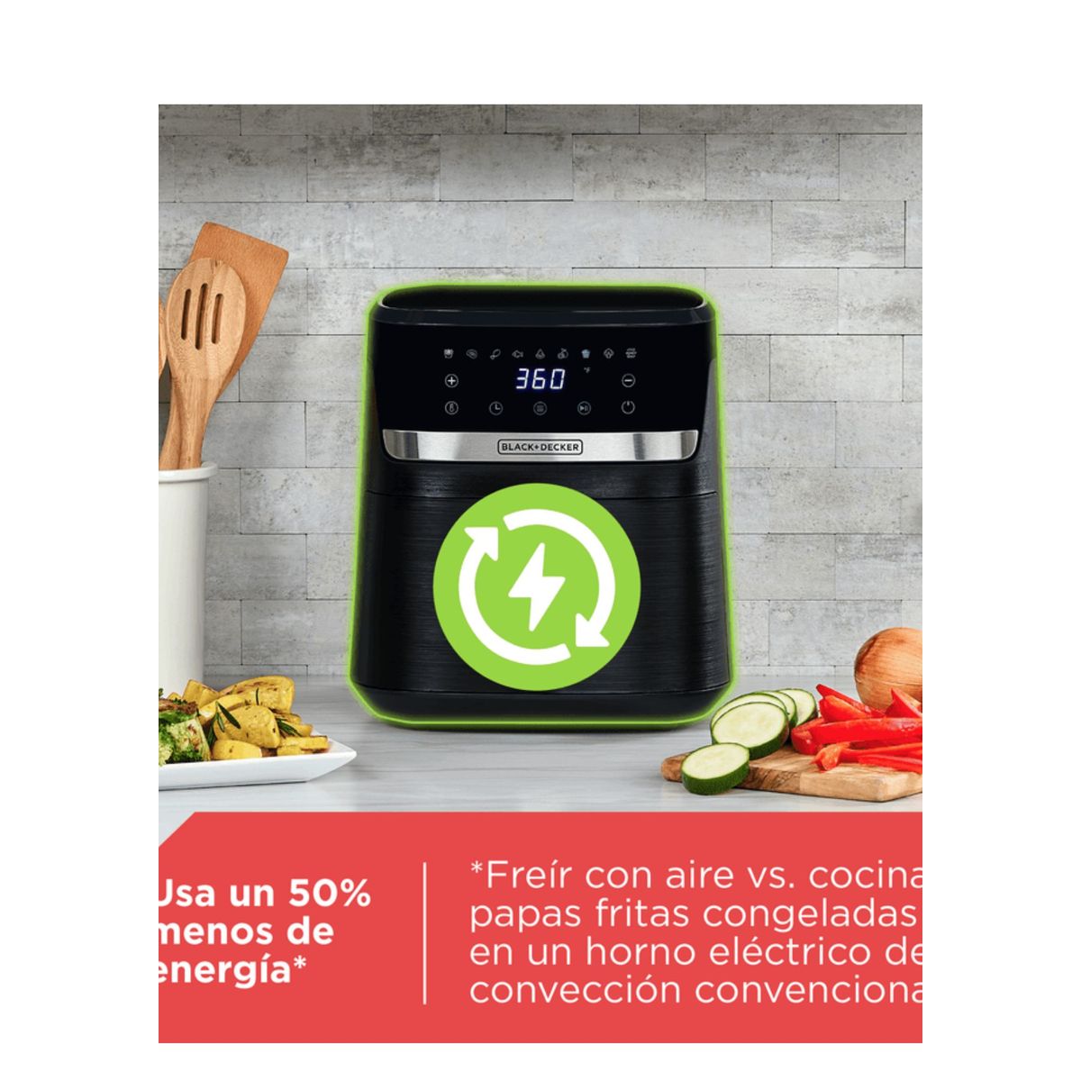 BLACK+DECKER - Freidora de aire Black+Decker PURIFRY 44Lts