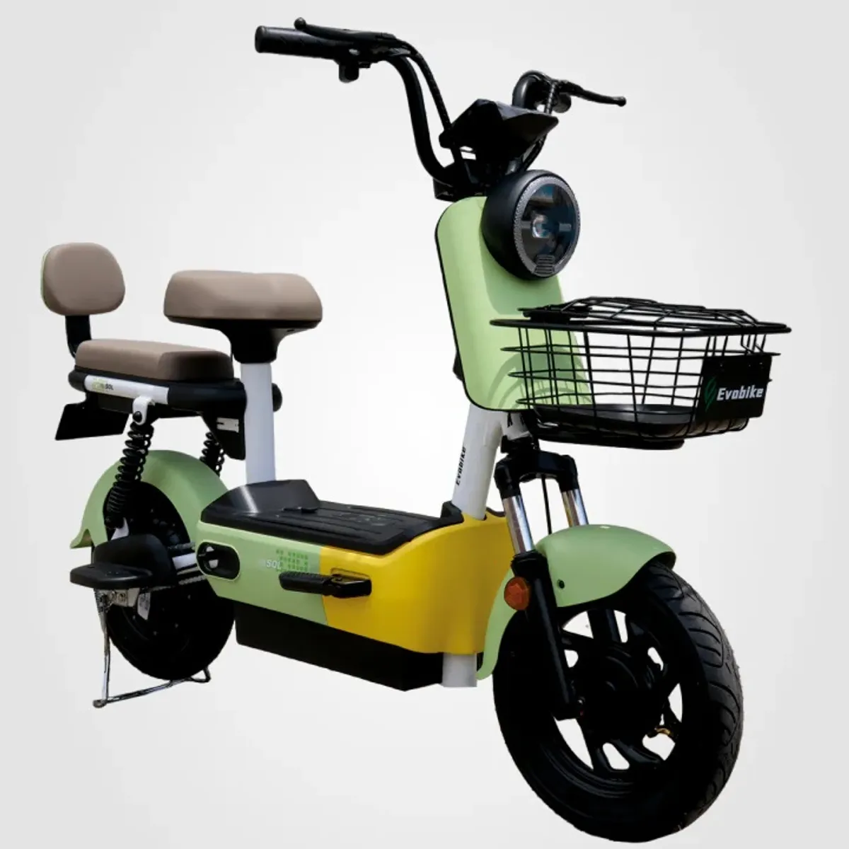 EVOBIKE - Bicicleta Eléctrica EVOBIKE SOL PRO 35kmh VERDE-AMARILLO 350W Batería Extraíble