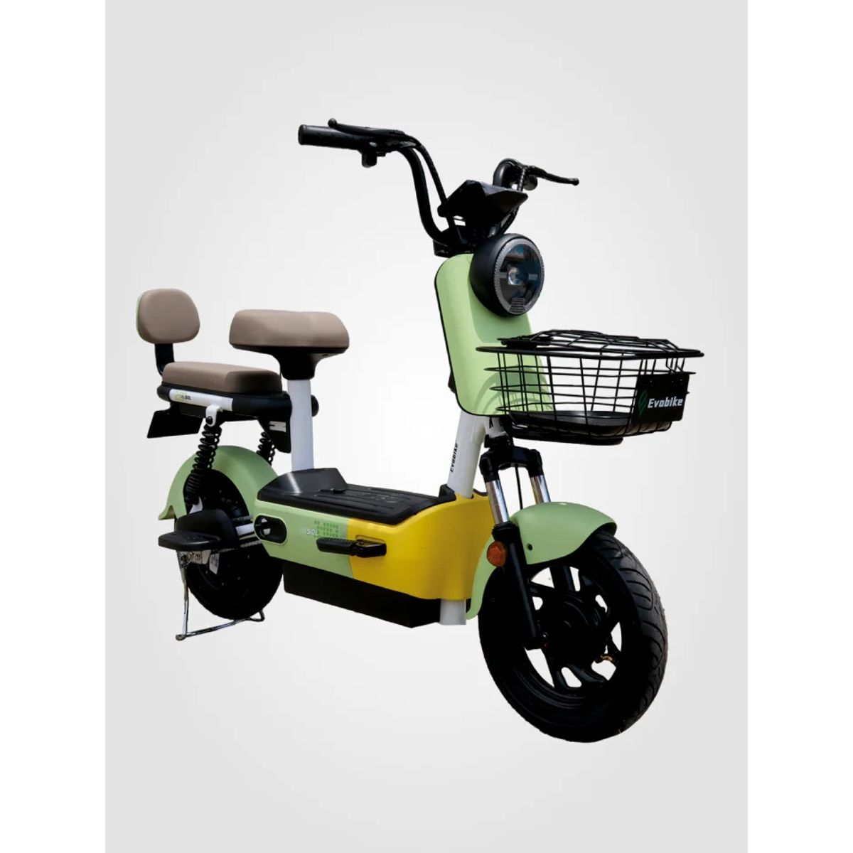 EVOBIKE - Bicicleta Eléctrica EVOBIKE SOL PRO 35kmh VERDE-AMARILLO 350W Batería Extraíble