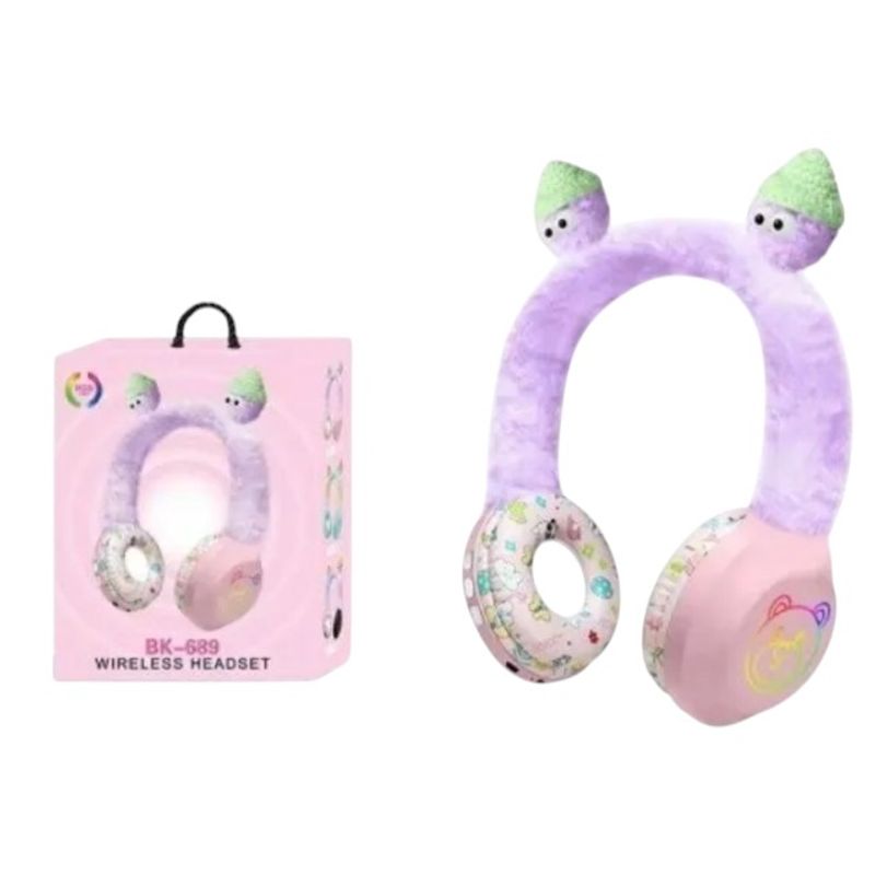 GENERICO - Audifono Bluetooth Luces Rbg -bk 689 Niños Peluche Osito