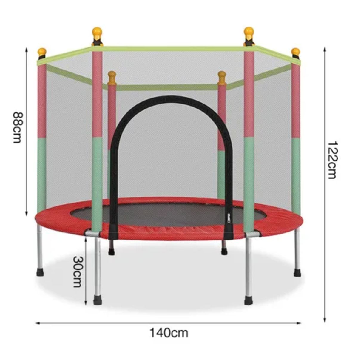 LITTLE ME - Trampolín Niños Brinca Brinca Saltarin Cama Elastica 70kg Negro Rojo