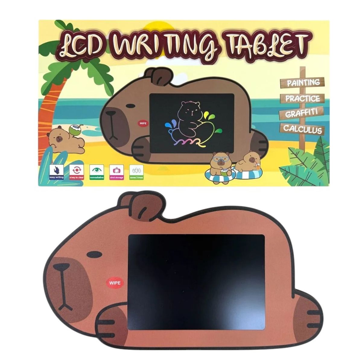 GENERICO - Pizarra Magica Lcd Multicolor Dibujos De Kapibara