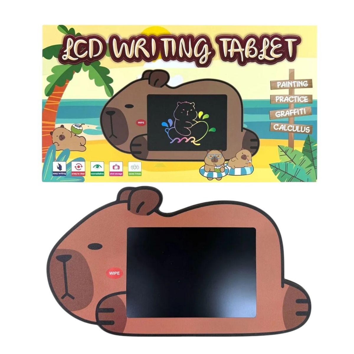 GENERICO - Pizarra Magica Lcd Multicolor Dibujos De Kapibara