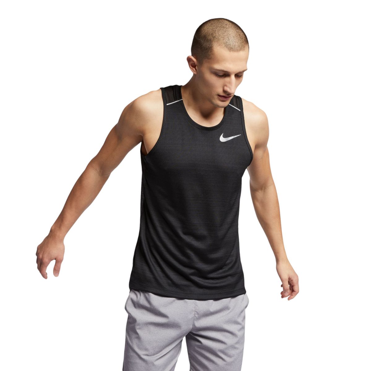 NIKE - Camiseta Sin Mangas Nike Df Miler Ta Hombre-Negro