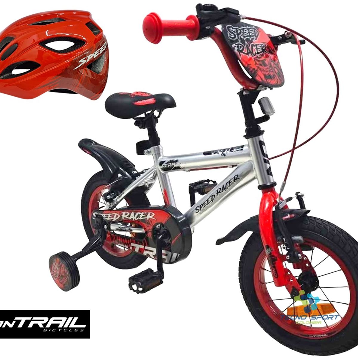 ONTRAIL - Bicicleta + casco Niño Niña ONTRAIL Rin 12 Accesorios