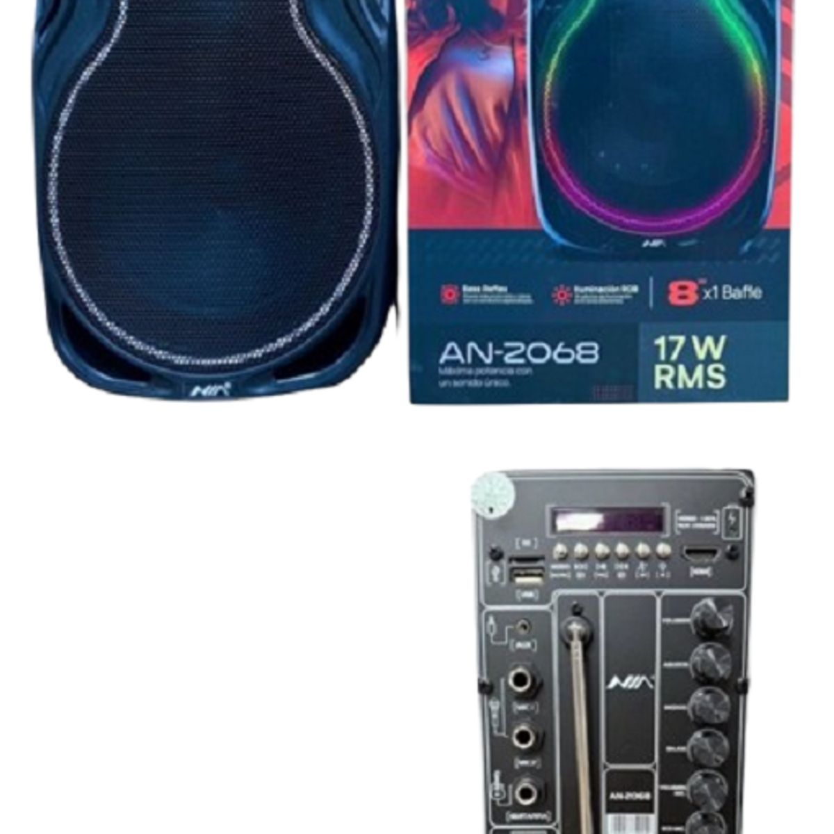 NIA - Cabina Sonido 8 Pulgadas Con Hdmi Microfono Control Fm