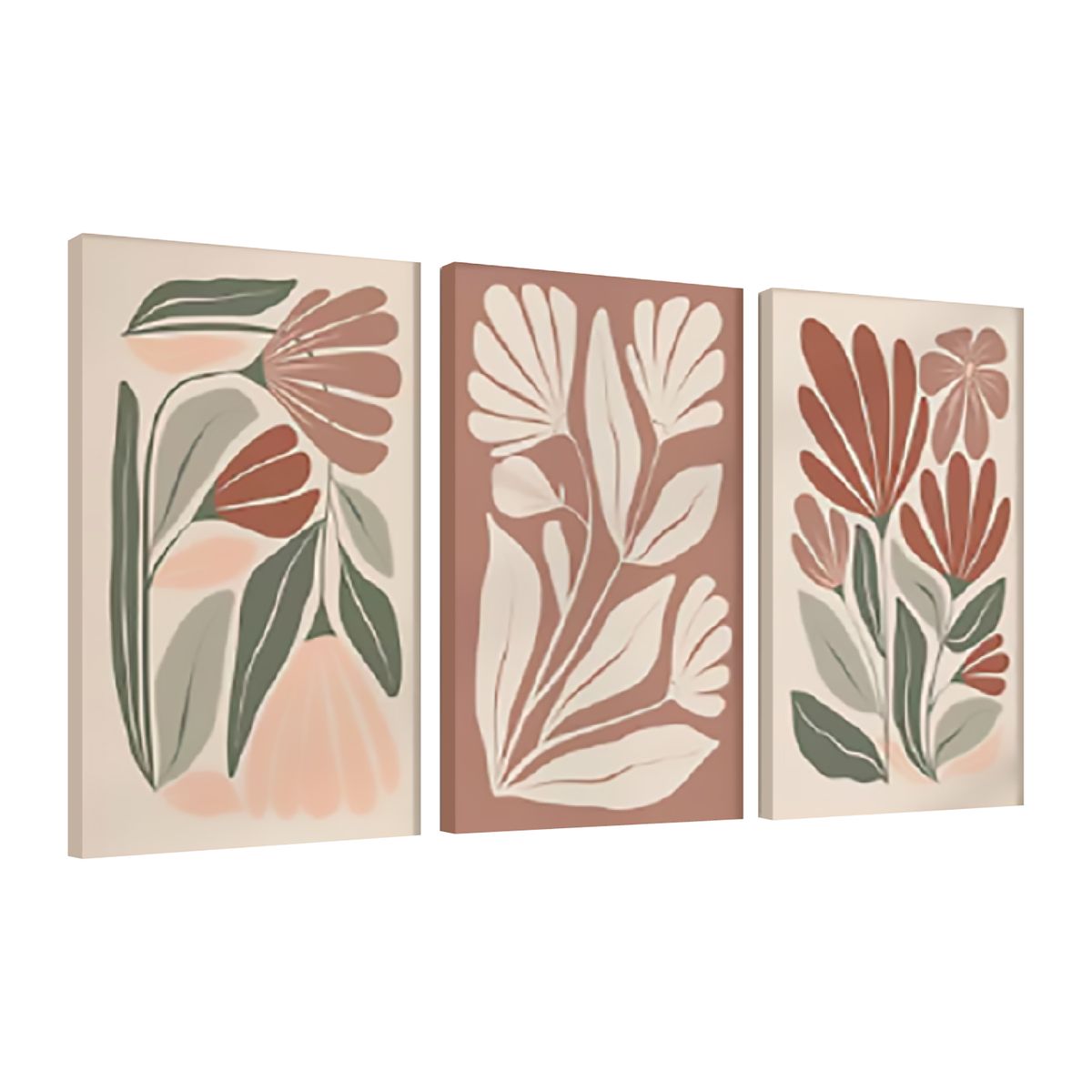 HOMUS - Cuadro Triptico Tamborado Natura Color 60 X 40 X 3 Cms