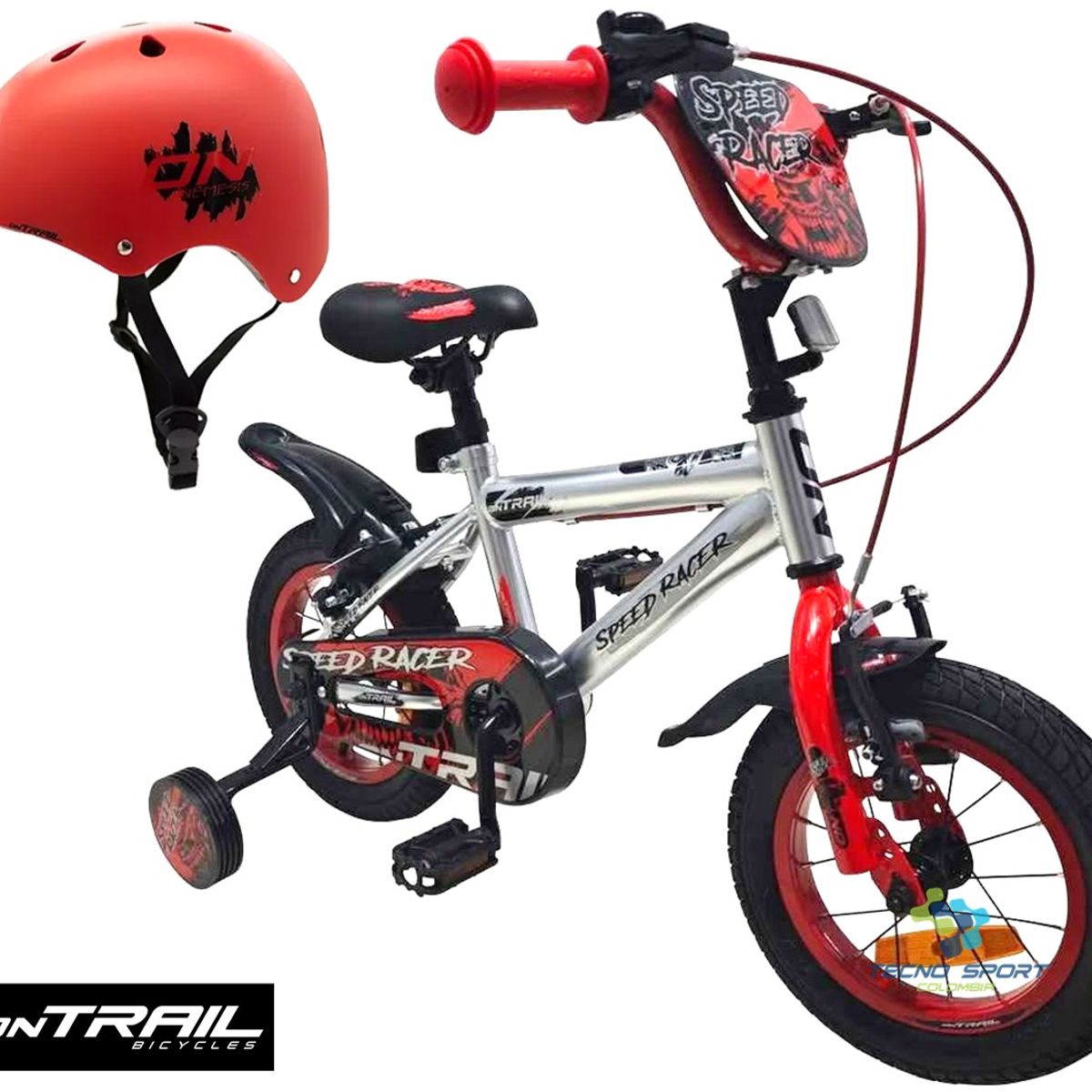 ONTRAIL - Bicicleta + casco Niño Niña ONTRAIL Rin 12 Accesorios