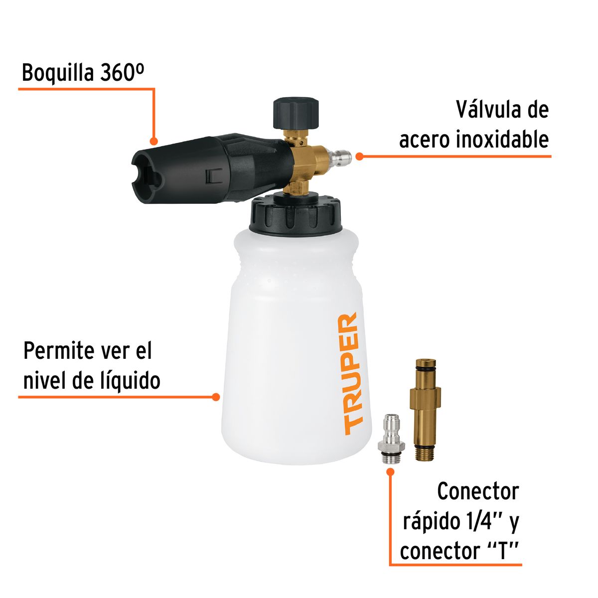 TRUPER - Dispensador De Espuma 800 Ml Para Hidrolavadoras Truper