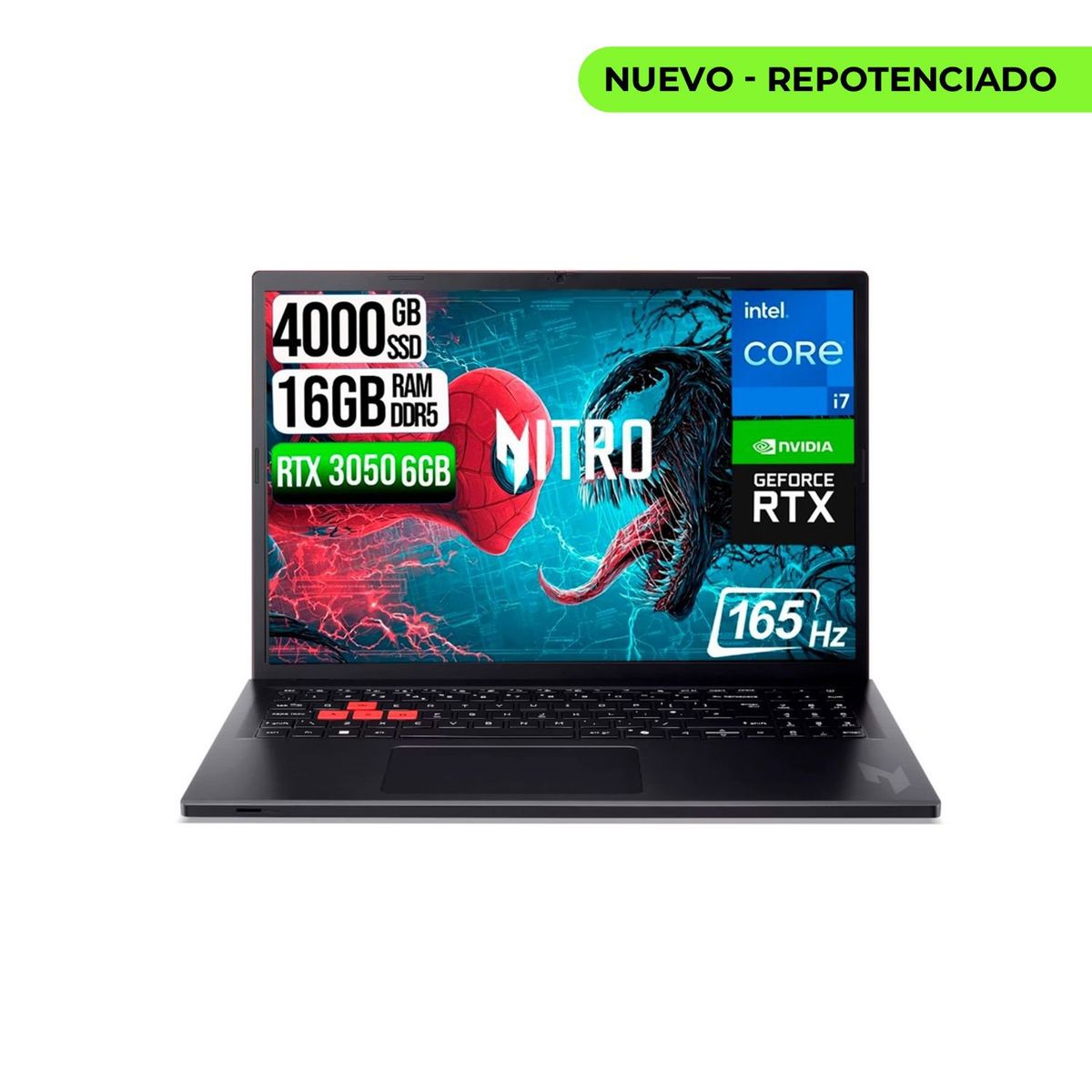 ACER - PORTATIL ACER NITRO LITE  INTEL I7-13620H RTX 3050 6GB SSD 4TB RAM 16GB 16" FHD 165Hz